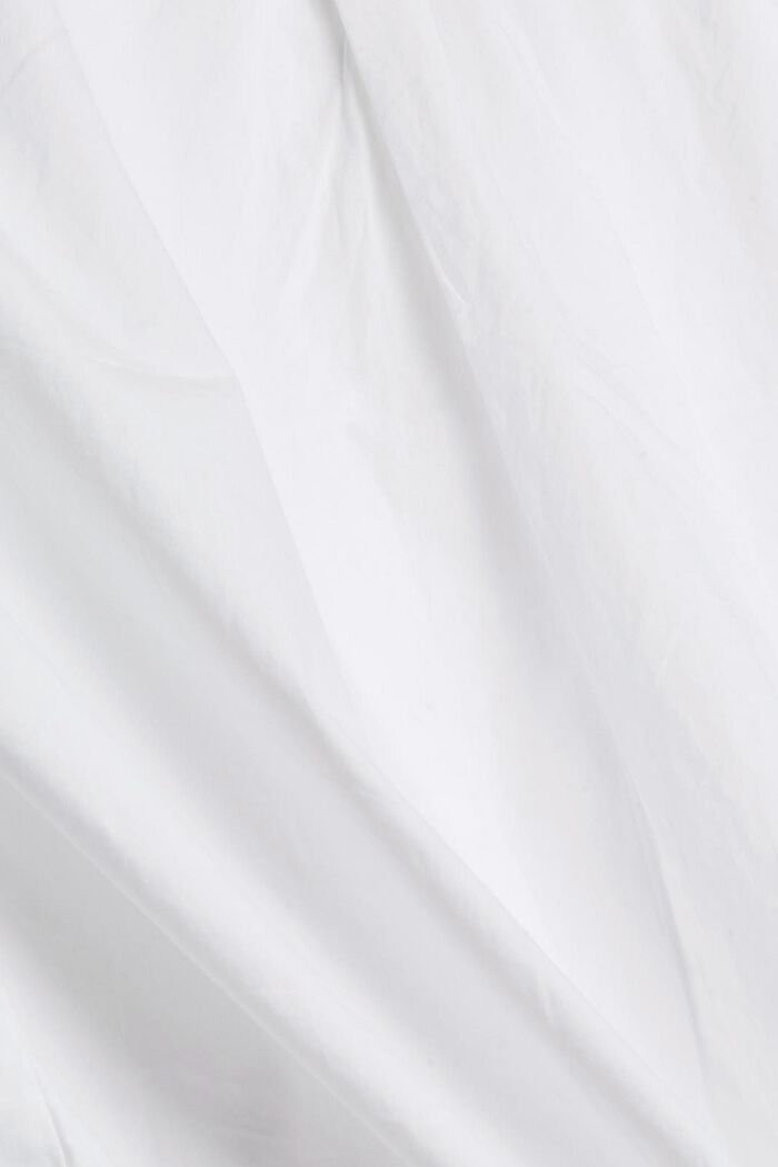 Blusa camisera con cuello mao, algodón ecológico, WHITE, detail image number 4