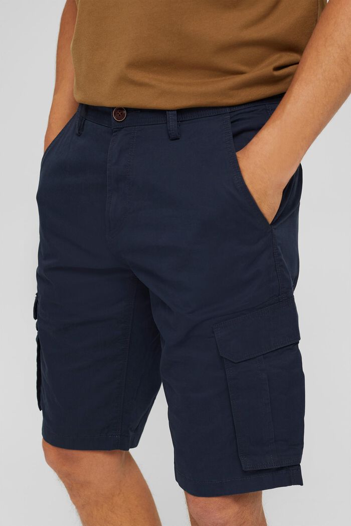 Pantalones cargo cortos en 100% algodón, NAVY, detail image number 2