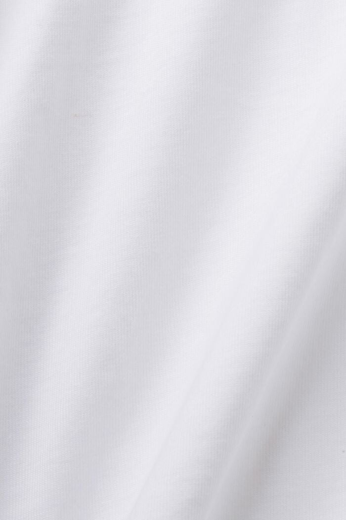 Camiseta con estampado en el pecho, 100% algodón, WHITE, detail image number 5