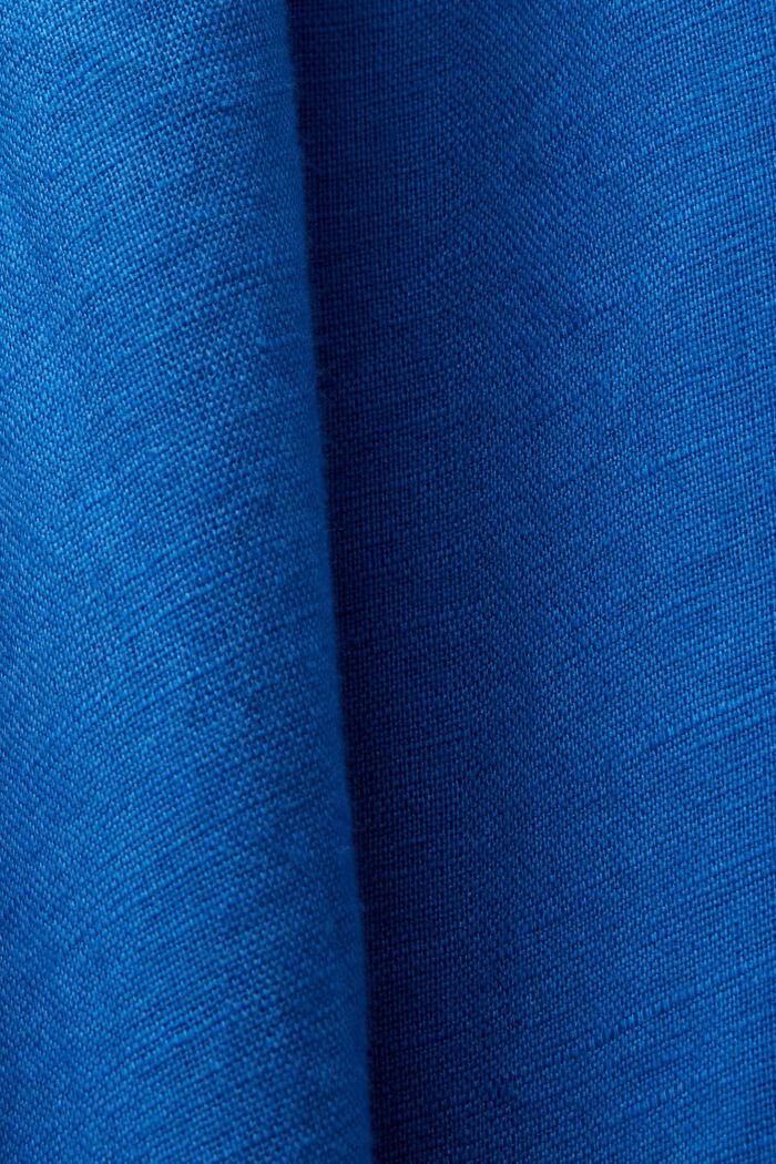 Falda midi en mezcla de lino y algodón, BRIGHT BLUE, detail image number 4