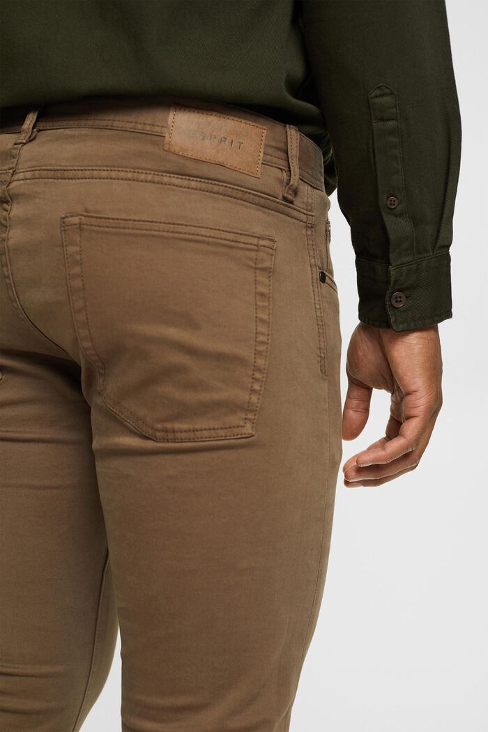 Pantalones slim fit, algodón ecológico, DARK KHAKI, detail image number 4