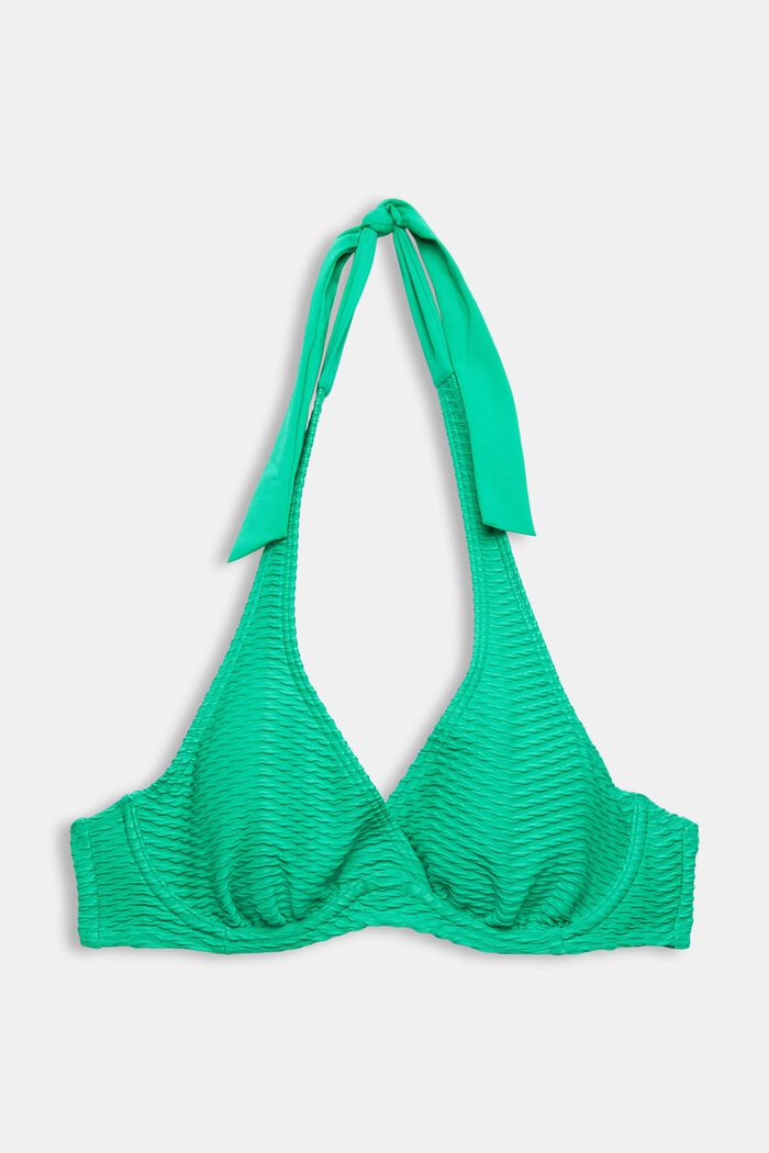 Reciclado: sujetador de bikini con aros y textura, GREEN, detail image number 4