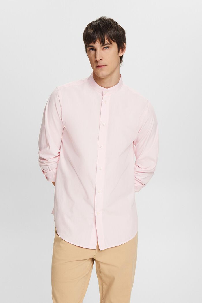 Camisa con cuello mao, PASTEL PINK, detail image number 0