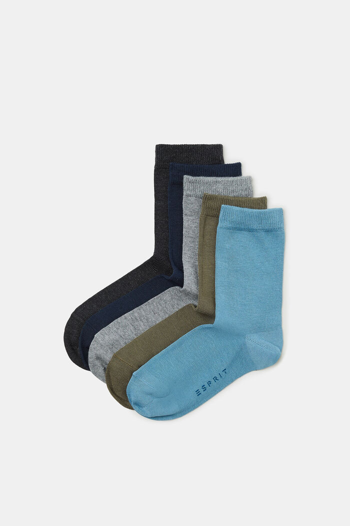 Pack de cinco pares de calcetines monocromos, SORTIMENT, detail image number 0
