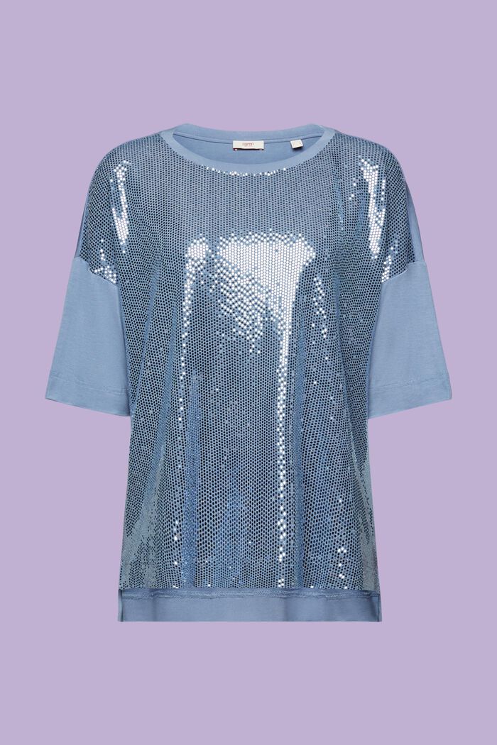 Camiseta oversize con aplicación de lentejuelas, BLUE LAVENDER, detail image number 6