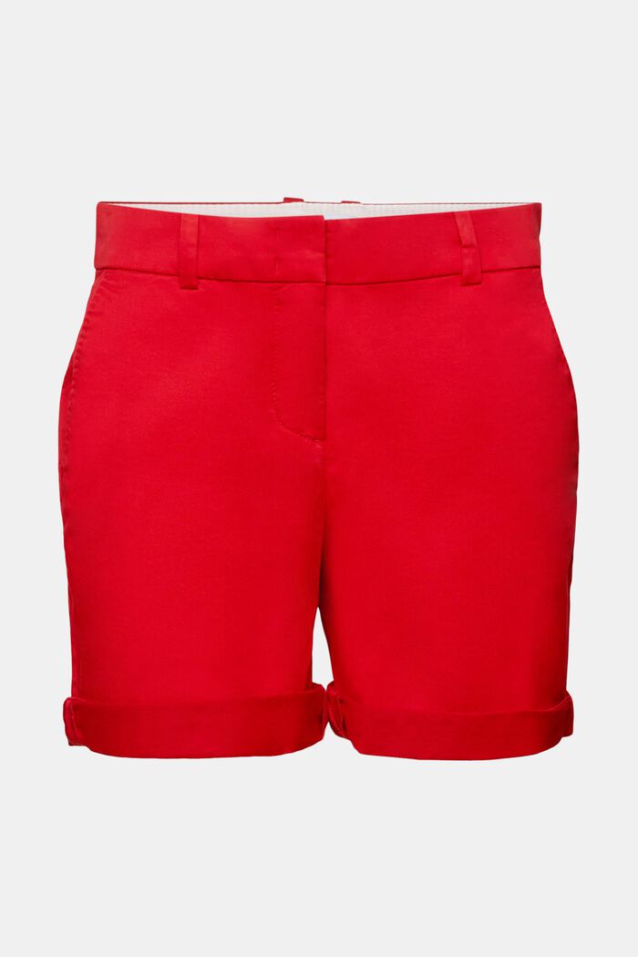 Pantalón corto de sarga con dobladillo, DARK RED, detail image number 7