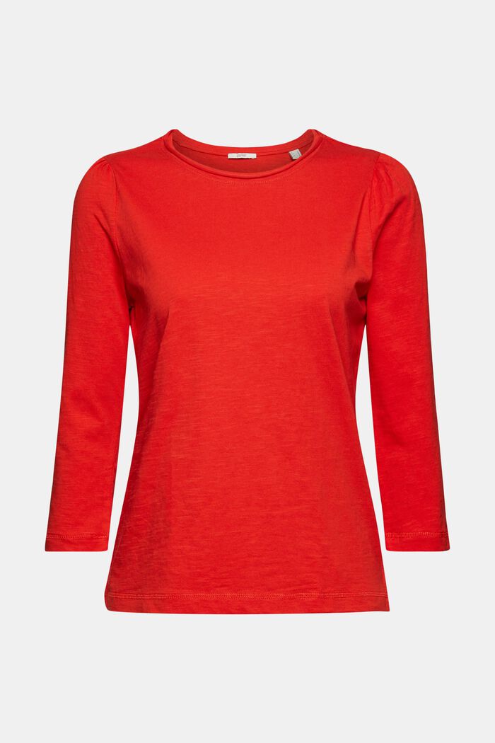 Camiseta de algodón con mangas largas, ORANGE RED, detail image number 2