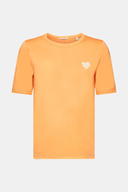 Camiseta de algodón con logotipo en forma de corazón