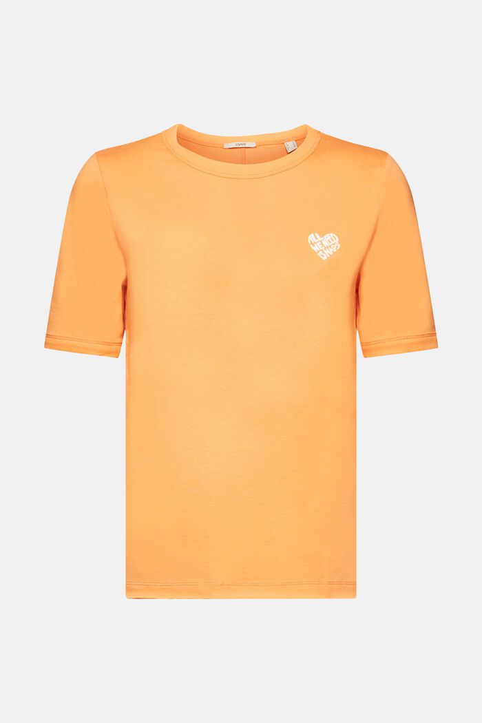 Camiseta de algodón con logotipo en forma de corazón, GOLDEN ORANGE, detail image number 7