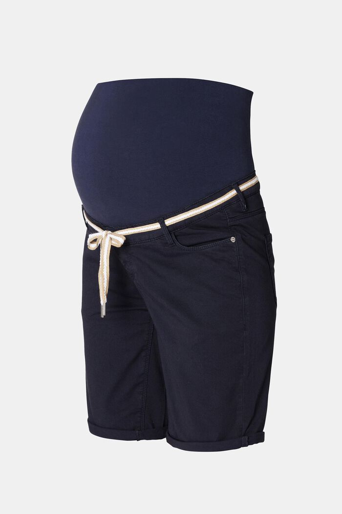 Pantalones cortos con faja premamá y cinturón, NIGHT SKY BLUE, detail image number 4