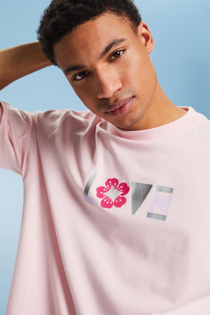 Camiseta unisex estampada de algodón Pima, PASTEL PINK, detail image number 4
