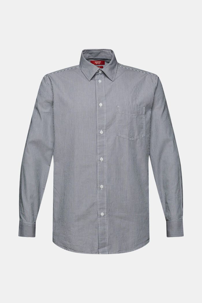 Camisa a rayas en popelina de algodón, NAVY, detail image number 5