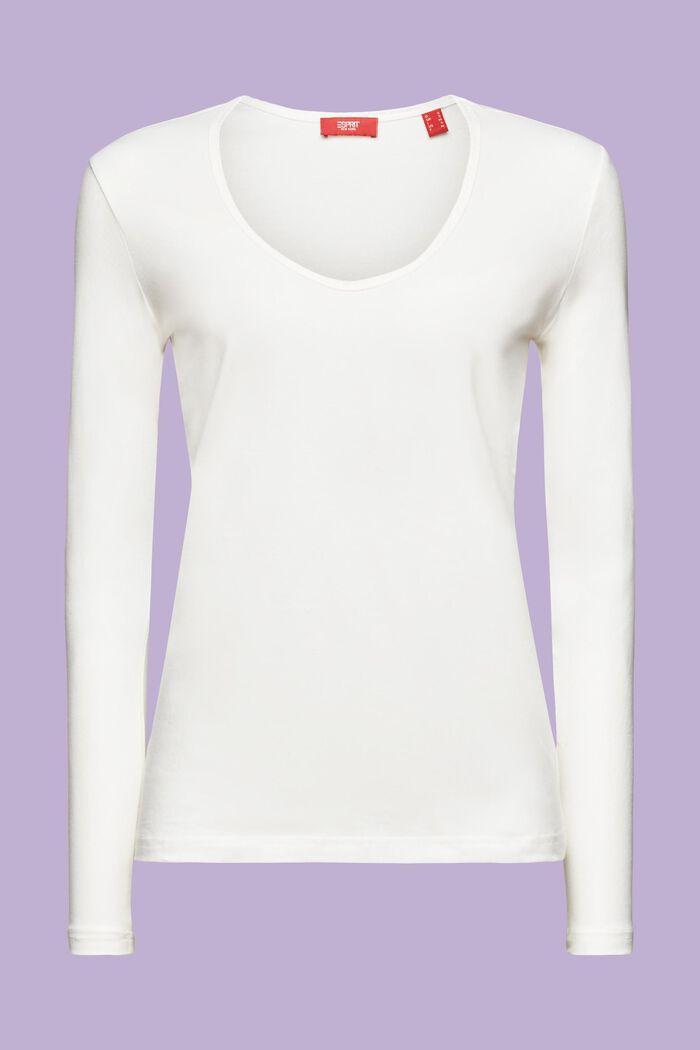 Camiseta de manga larga de algodón, OFF WHITE, detail image number 6