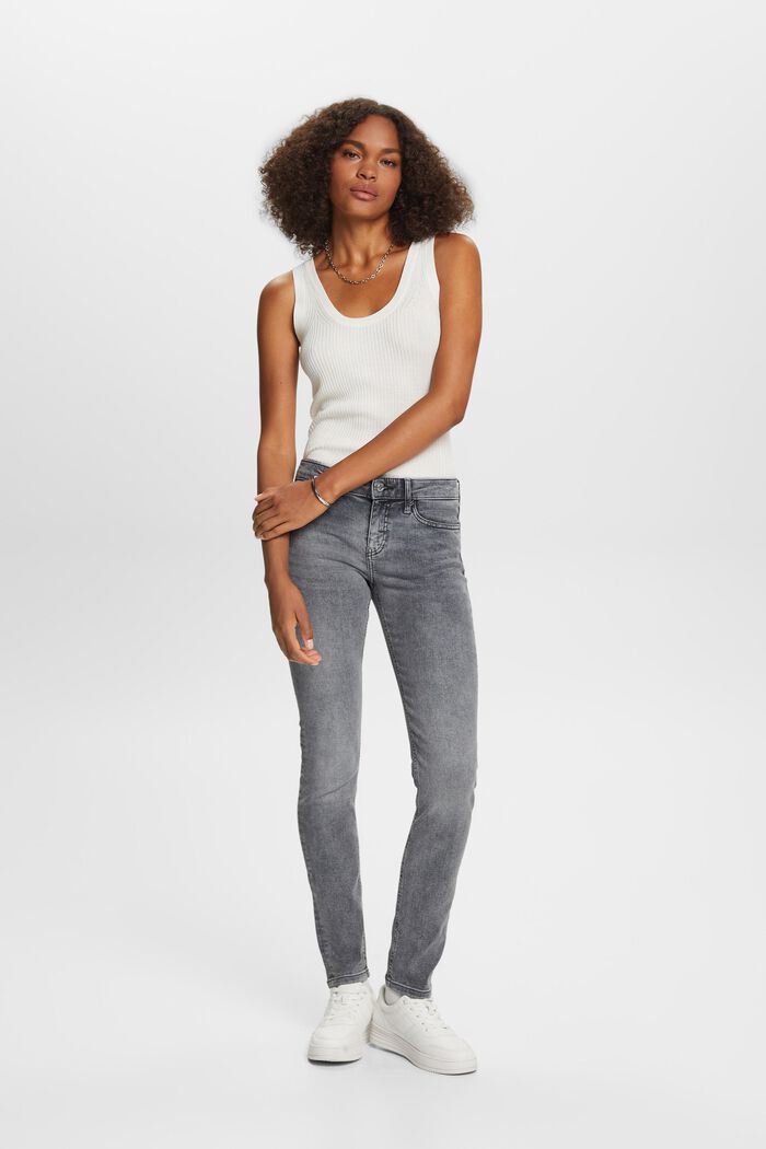 Jeans mid-rise slim, GREY MEDIUM WASHED, detail image number 5