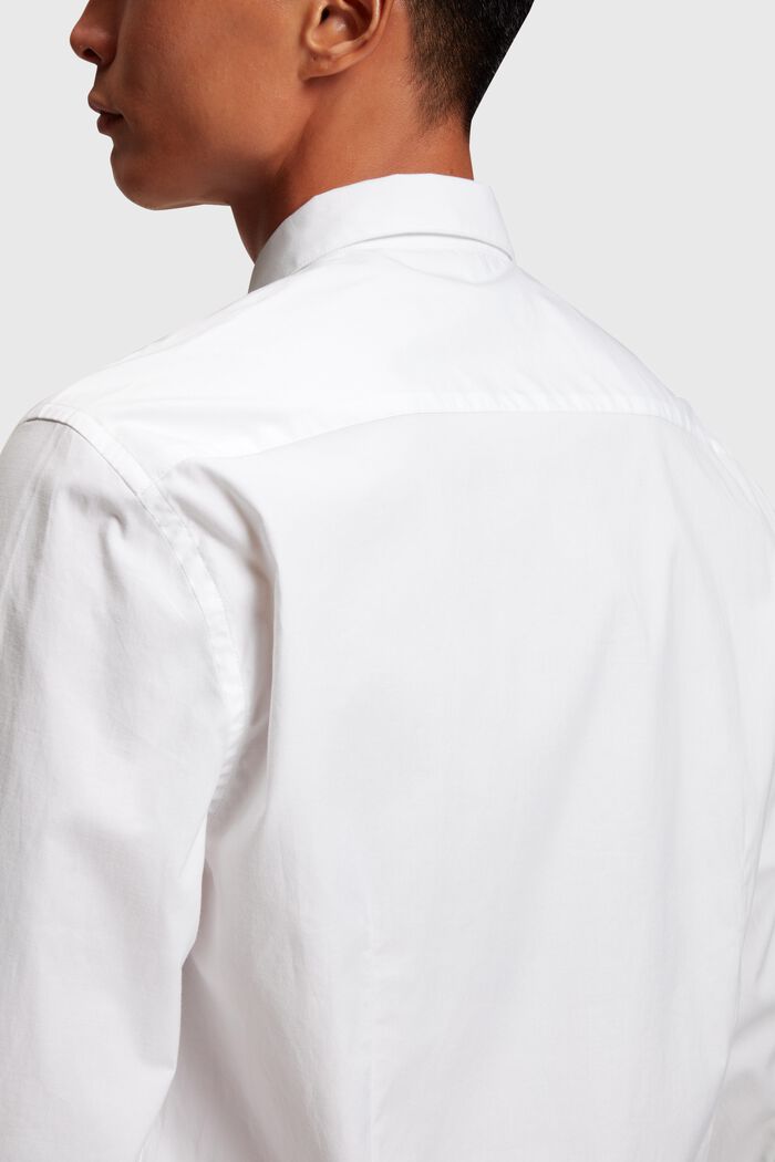 Camisa de corte ceñido de popelina con insignia de delfín, WHITE, detail image number 3