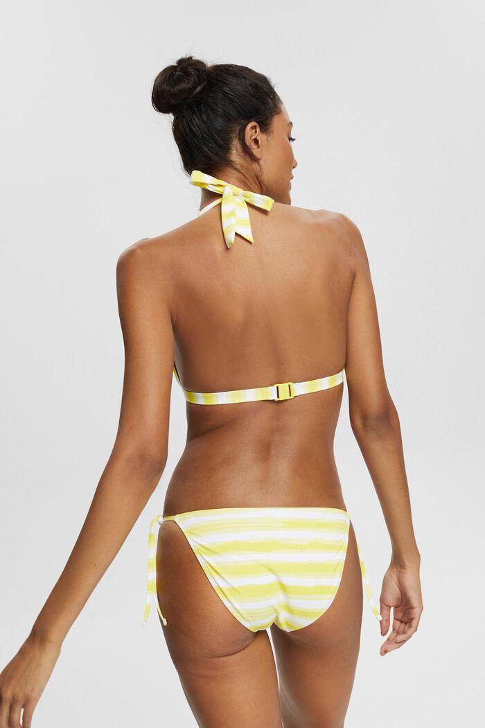 Slip de bikini a rayas con cintas para atar, BRIGHT YELLOW, detail image number 1