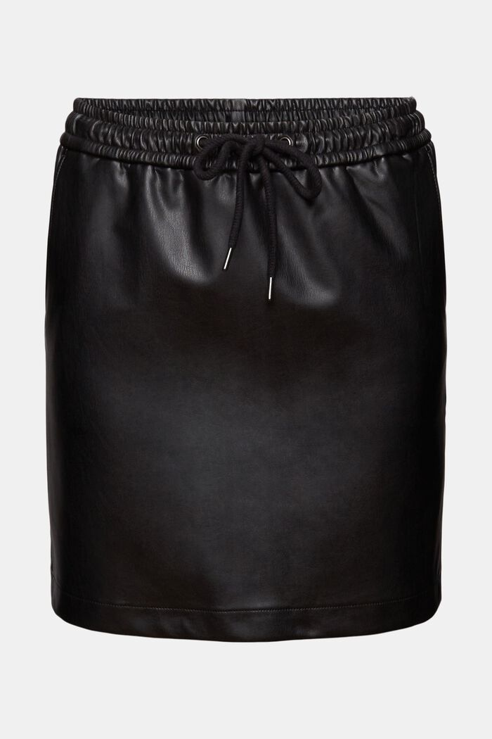Minifalda de polipiel, BLACK, detail image number 6