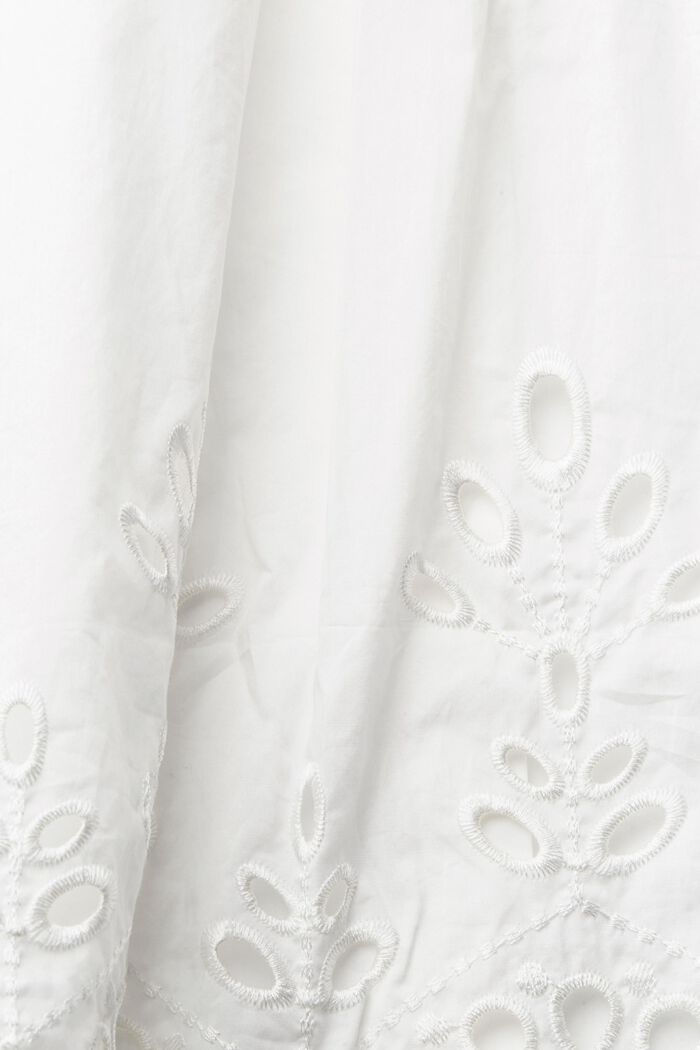 Blusa con encaje calado en la parte trasera, WHITE, detail image number 4