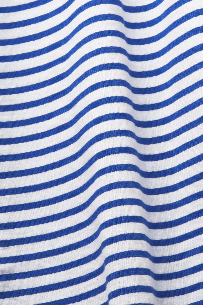 Camiseta a rayas en tejido jersey de algodón, BRIGHT BLUE, detail image number 4