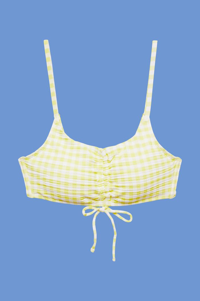 Reciclado: top de bikini sin tirantes con textura, LIME YELLOW, detail image number 4