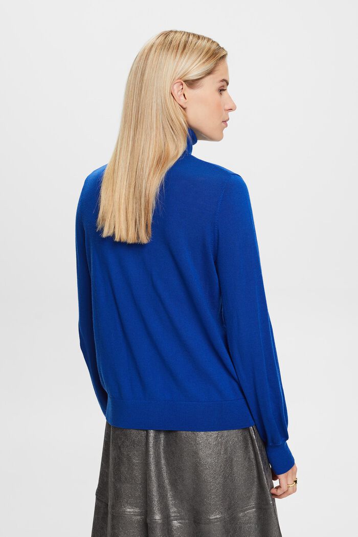 Jersey de lana con cuello alto, BRIGHT BLUE, detail image number 4