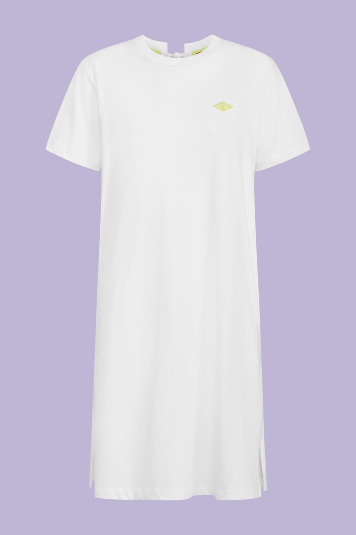 Vestido bordado de tejido de punto de algodón, WHITE, detail image number 5
