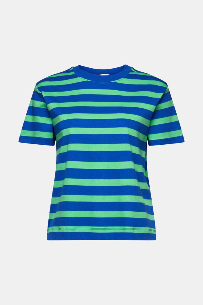 Camiseta a rayas con cuello redondo, BRIGHT BLUE, detail image number 5
