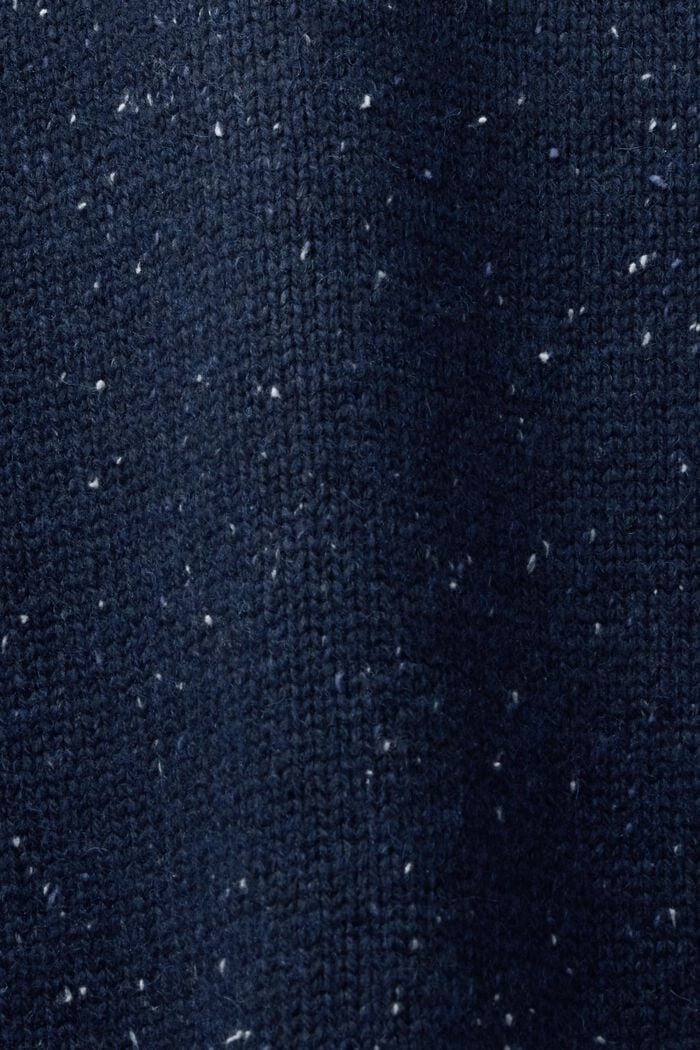 Jersey en mezcla de lana con cuello alto, PETROL BLUE, detail image number 4
