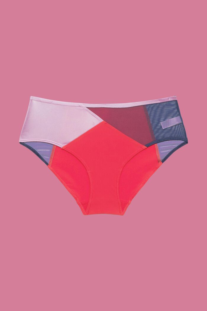 Culotte hipster con diseño de bloques, PINK FUCHSIA, detail image number 4