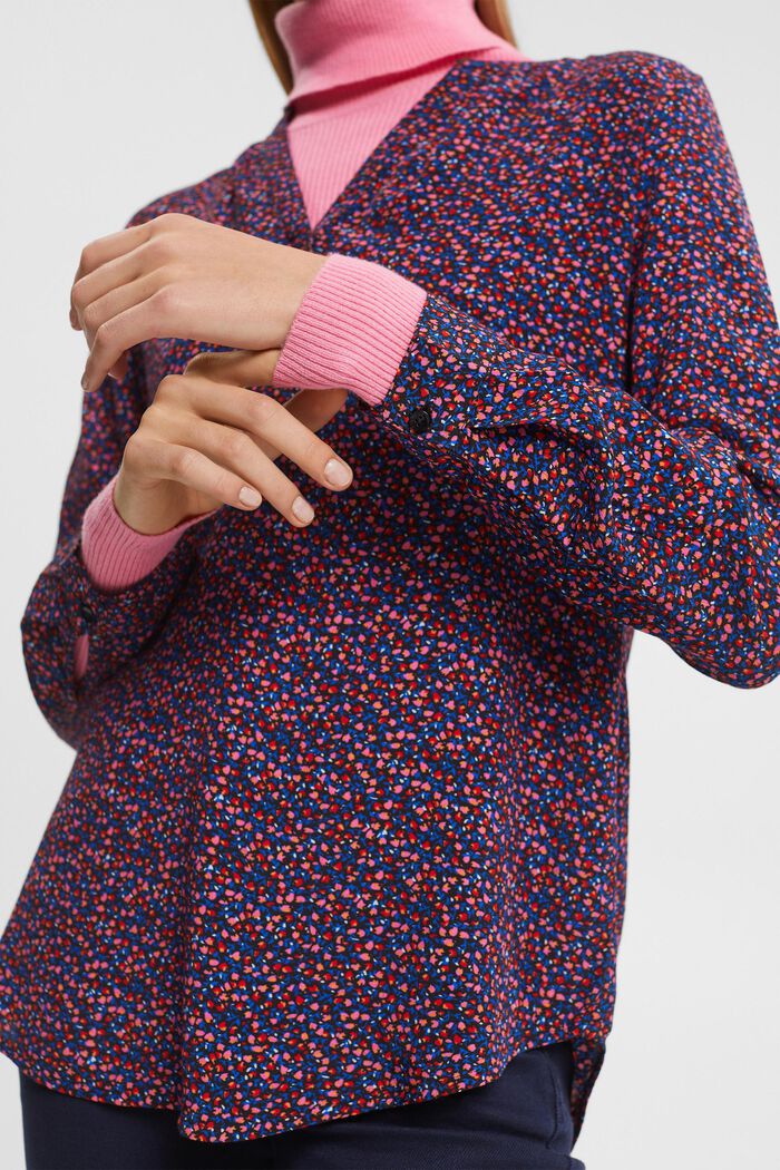 Blusa con estampado, LENZING™ ECOVERO™, BLACK, detail image number 2