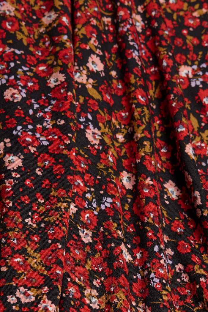Camiseta de manga larga en LENZING™ ECOVERO™ con estampado de flores, DARK RED, detail image number 4