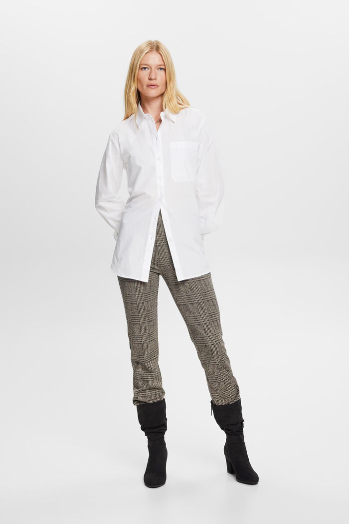 Blusa camisera con corte holgado, 100% algodón, WHITE, detail image number 4