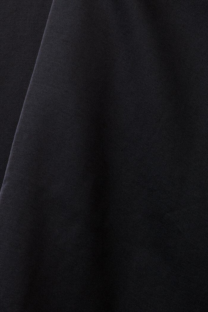 Blusa de manga larga en tejido satén, BLACK, detail image number 4