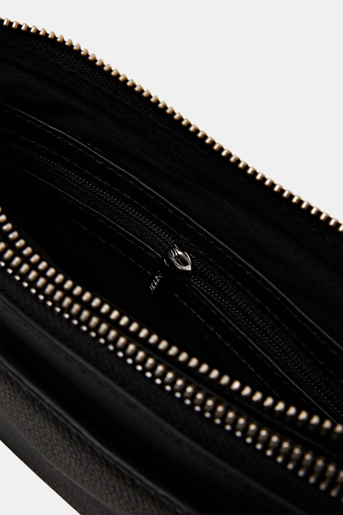 Bolso de piel con asa trenzada, BLACK, detail image number 3