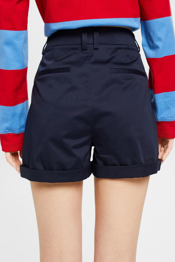 Pantalones cortos de satén con efecto lavado, NAVY, detail image number 2