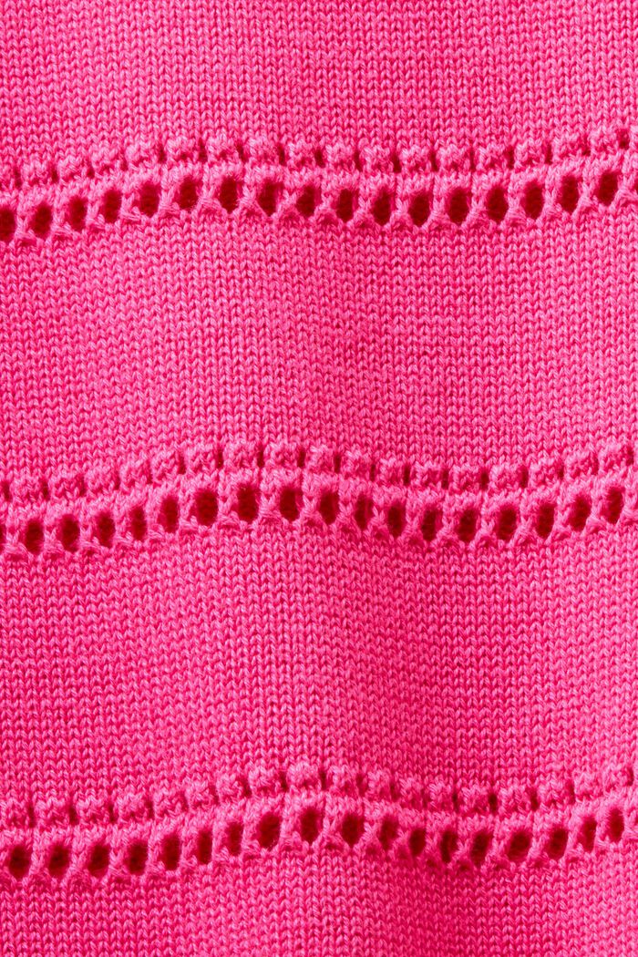 Jersey de diseño calado y manga corta, PINK FUCHSIA, detail image number 4