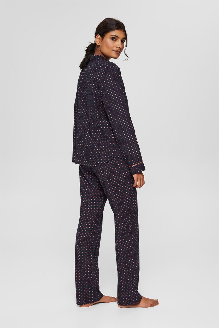 Pijama con estampado de lunares, 100% algodón ecológico, NAVY, detail image number 1