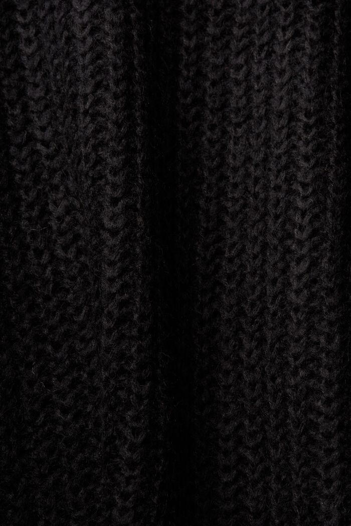 Cárdigan de punto con lana, BLACK, detail image number 5