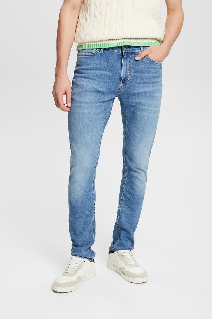Jeans mid-rise skinny, BLUE LIGHT WASHED, detail image number 0