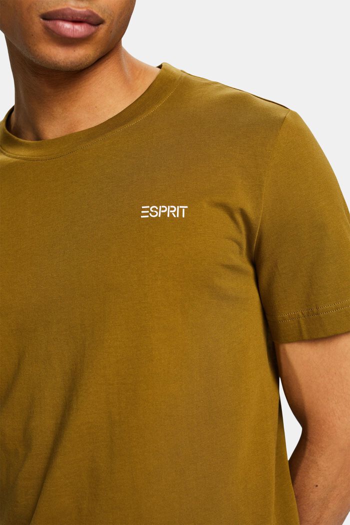 Camiseta en jersey de algodón con logotipo, OLIVE, detail image number 3