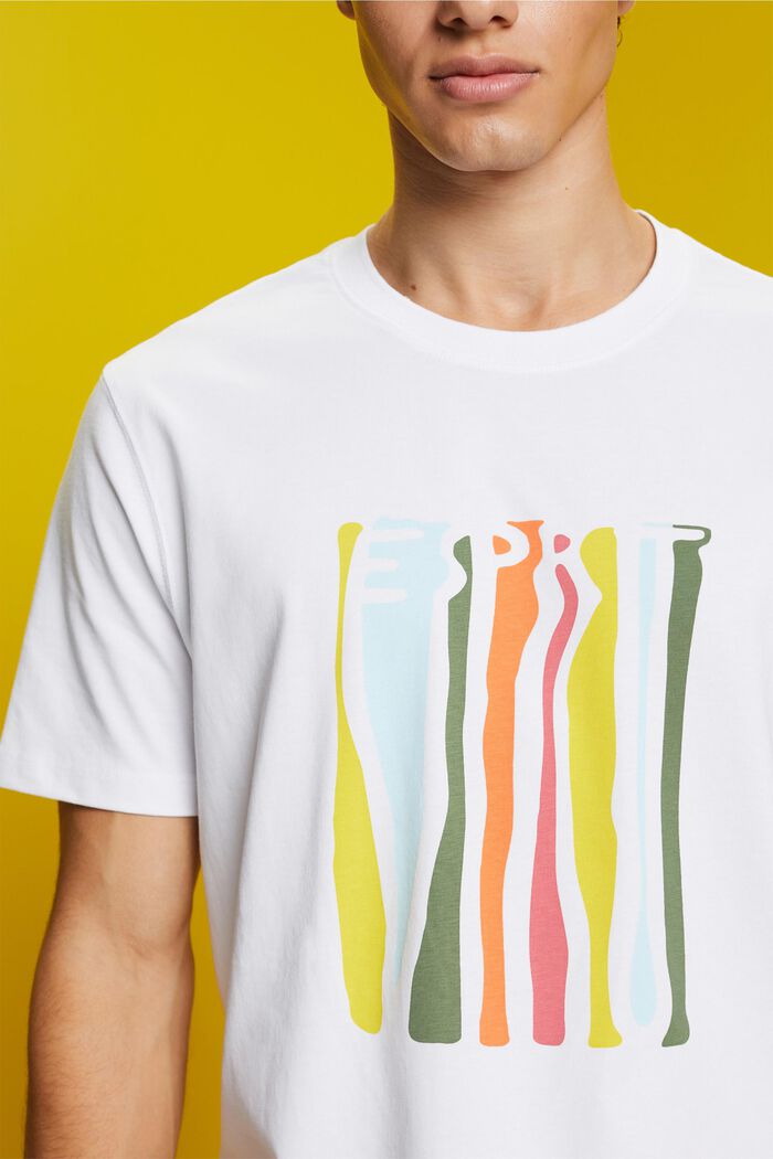 Camiseta de punto estampada, 100% algodón, WHITE, detail image number 2