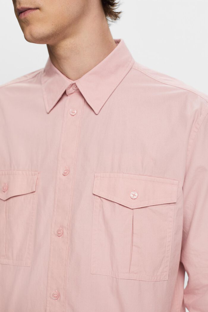 Camisa estilo militar de algodón, OLD PINK, detail image number 2