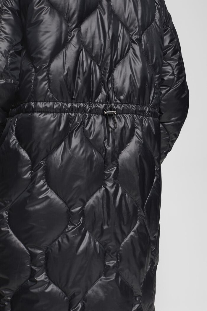 Abrigo acolchado con cuello de punto acanalado, BLACK, detail image number 4