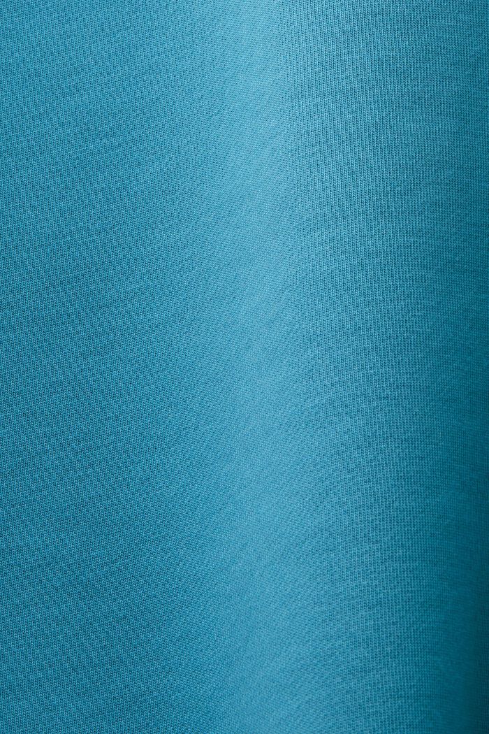 Sudadera de cuello redondo de algodón ecológico con logotipo, DARK TURQUOISE, detail image number 4