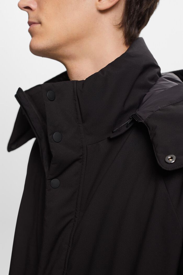 Abrigo de plumón con capucha, BLACK, detail image number 1