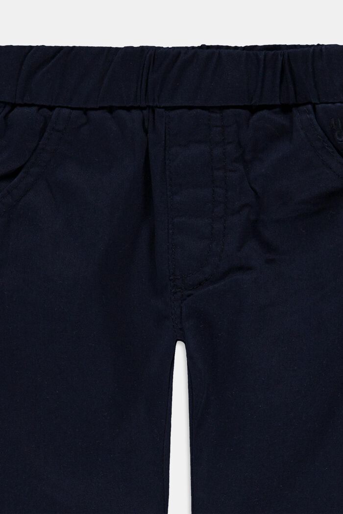 Pantalón con cintura elástica en algodón elástico, NAVY, detail image number 2