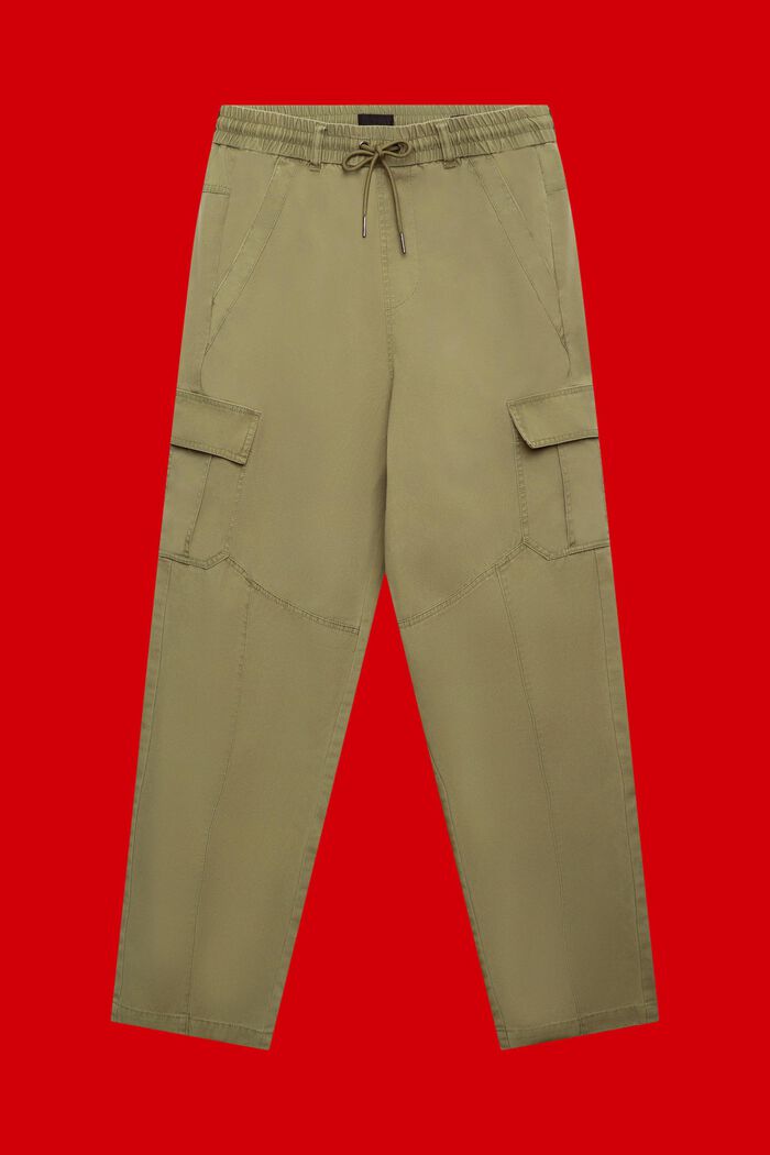Pantalón cargo de algodón en estilo deportivo, OLIVE, detail image number 6