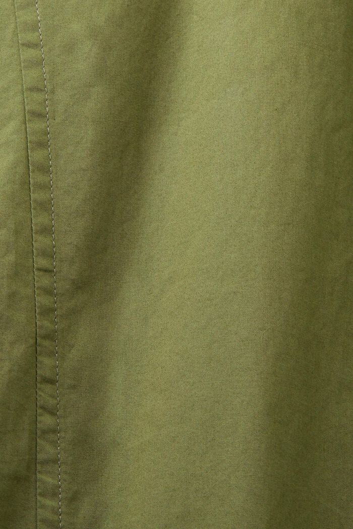 Vestido camisero de popelina de algodón con cinturón, LIGHT KHAKI, detail image number 5