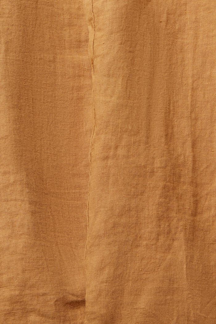 Camisa con cuello mao en 100 % lino, TOFFEE, detail image number 6