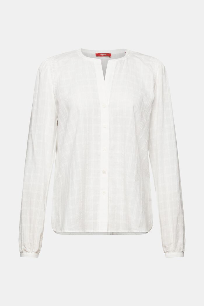 Blusa de algodón con textura, OFF WHITE, detail image number 6
